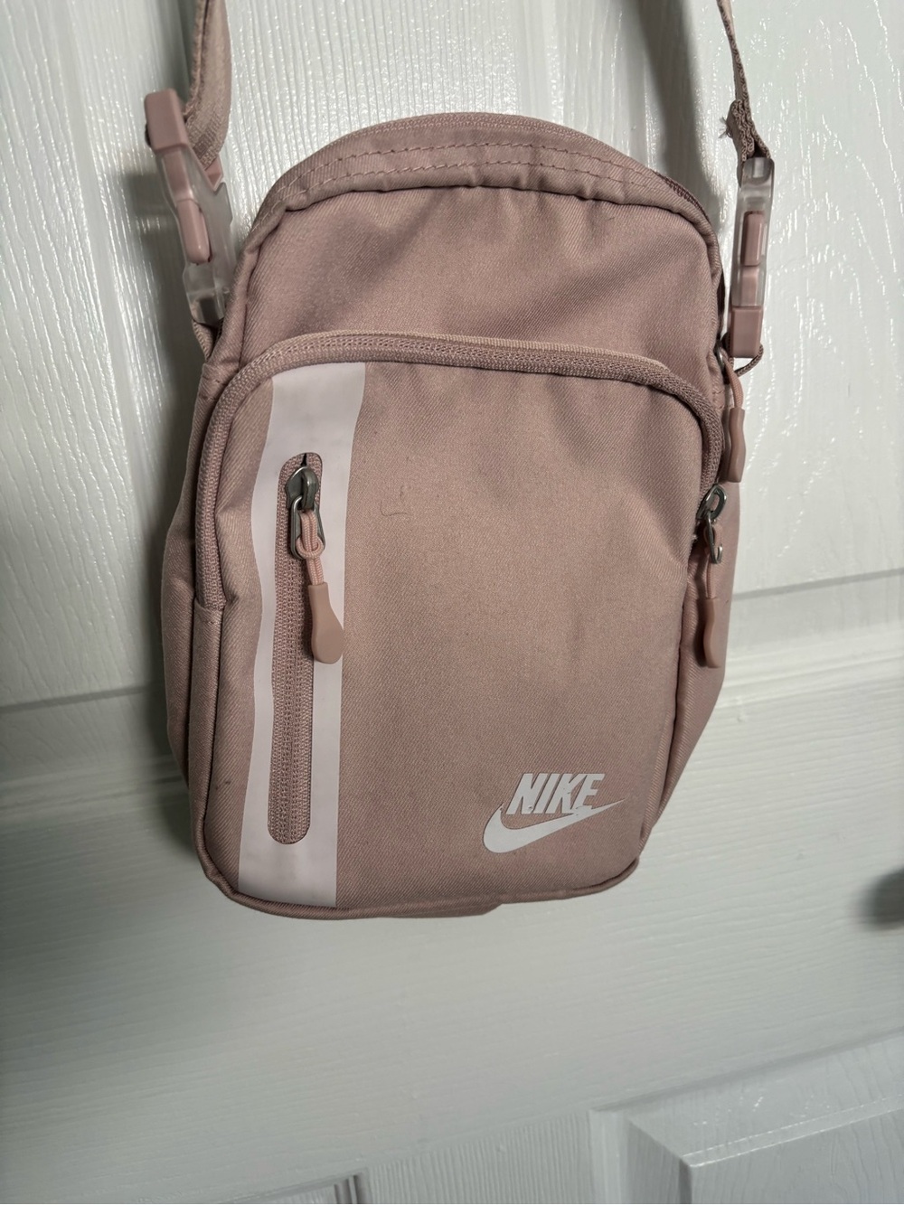 Nike Pink Mini Crossbody Bag with White Logo